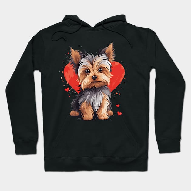 Yorkie Owner Mom Dad Yorkshire Terrier Dog Lover Valentine Hoodie by jadolomadolo